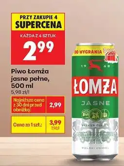 Biedronka Piwo Łomża jasne pełne, 500 ml oferta