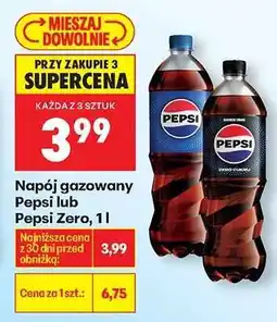 Biedronka Napój gazowany Pepsi lub Pepsi Zero, 1l oferta
