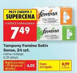 Biedronka Tampony Femina Satin Sense, 24 szt oferta