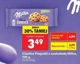 Biedronka Ciastka Pieguski z czekoladą Milka, 135 g oferta
