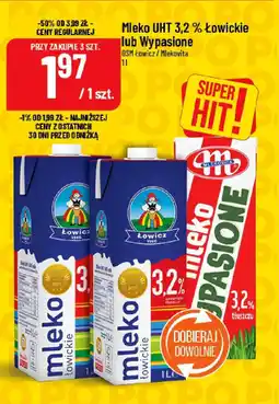 Polomarket Mleko UHT 3,2% Łowickie lub Wypasione OSM Łowicz / Mlekovita oferta