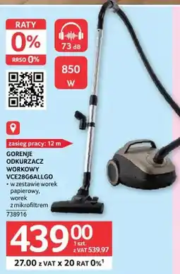 Selgros Odkurzacz workowy GORENJE ODKURZACZ WORKOWY VCE28GGALLGO oferta