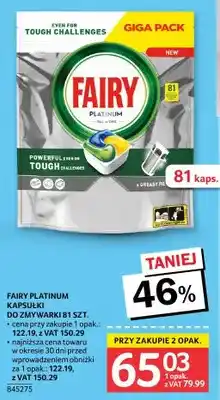 Selgros Kapsułki Fairy Platinum do zmywarki 81 szt oferta