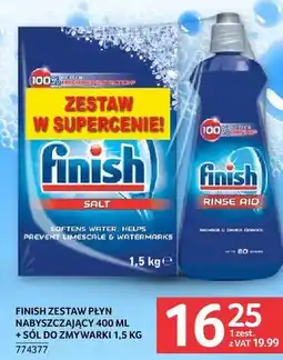 Selgros Zestaw płyn nabyszczający Finish Rinse Aid 400 ML + sól Finish Salt 1,5 KG oferta