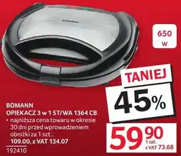 Selgros Opiekacz 3 w 1 ST/WA 1364 CB BOMANN oferta