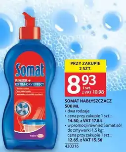 Selgros Płyn nabyszczacz Somat Rinse + Extra Dry Effect 500 ML oferta