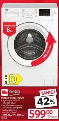 Selgros Pralka WUE6512XWW BEKO oferta