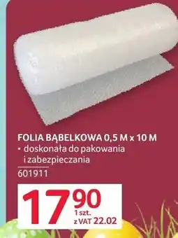 Selgros Folia bąbelkowa 0,5 m x 10 m transparent do pakowania 1-warstwowa oferta