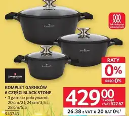 Selgros Komplet garnków 6 części Black Stone oferta
