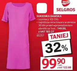 Selgros Sukienka damska rozmiary XS-2XL oferta
