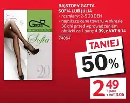 Selgros Rajstopy Gatta Sofia lub Julia rozmiary 2-5 20 DEN oferta