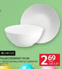 Selgros Talerz desrowy 19 cm porcelana, talerz i salaterka Ambition oferta