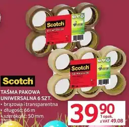 Selgros Taśma pakowa Scotch uniwersalna 6 szt. o przekroju minimum 1 długość 66 m szerokość 50 mm oferta