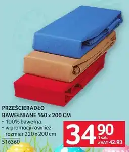 Selgros Prześcieradło bawełniane 160 x 200 cm oferta