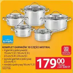 Selgros Komplet garnków 10 części Mistral oferta