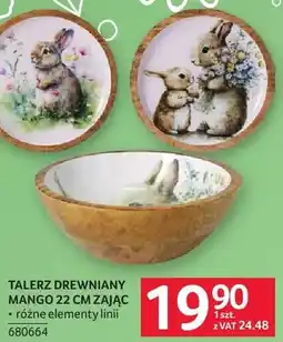 Selgros Talerzyk drewniany Mango 22 cm Zając różne elementy i inna oferta