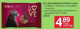 Selgros Karma dla kota My Love 4x85 g z królikiem i wołowiną, z kurczakiem i wołowiną oferta