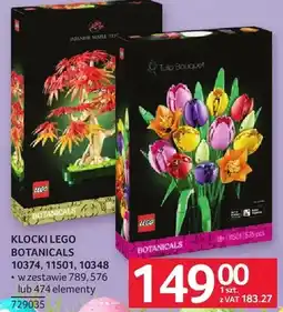 Selgros Klocki LEGO BOTANICALS 10374, 11501, 10348 w zestawie 789, 576 lub 474 elementy oferta