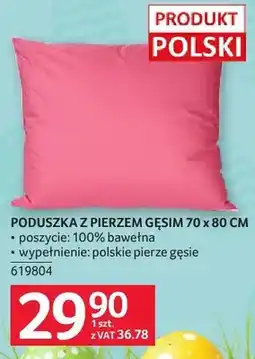 Selgros Poduszka z pierzem gęsim 70 x 80 cm oferta