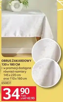 Selgros Obrus żakardowy 130 x 180 cm oferta