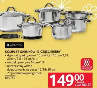 Selgros Komplet garnków 13 części Berry oferta