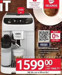 Selgros Ekspres do kawy DeLonghi ECAM320.60.W oferta