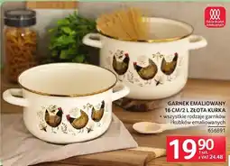 Selgros Garnek emaliowany z pałąkiem ZŁOTA KURKA oferta