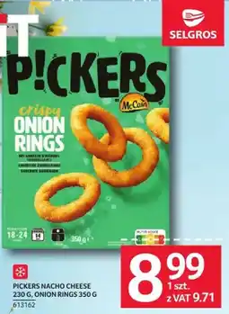 Selgros Pickers nacho cheese crispy onion rings 350 g McCain oferta