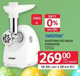 Selgros Maszynka do mięsa ZELMER ZMM4045B oferta