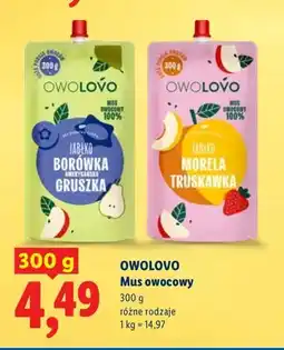 Lidl Mus owocowy jabłko borówka amerykańska gruszka oferta