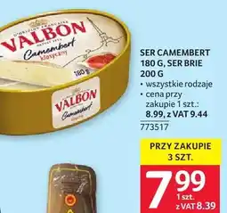 Selgros Ser Camembert Valbon 180 g Ser Brie 200 g wszystkie rodzaje oferta