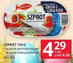 Selgros Szprot Graal 170 g w sosie pomidorowym, w sosie meksykańskim oferta