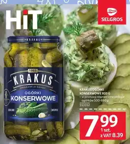 Selgros Ogórki konserwowe Krakus oferta
