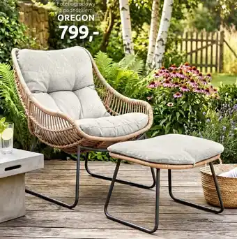 Fotel ogrodowy z podnóżkiem OREGON