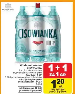 Carrefour Woda mineralna niegazowana Cisowianka oferta