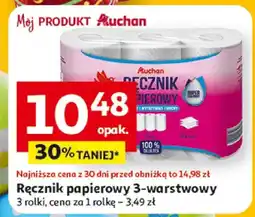 Auchan Ręcznik papierowy 3-warstwowy oferta