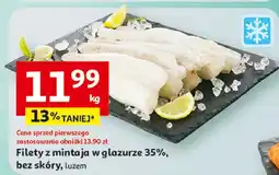 Auchan Filety z mintaja w glazurze 35%, bez skóry, luzem oferta