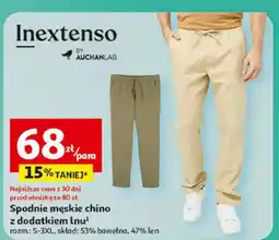 Auchan Spodnie męskie chino z dodatkiem lnu oferta