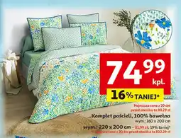 Auchan Komplet pościeli bawełnianej 220 x 200 cm + 2 70 80 Actuel oferta