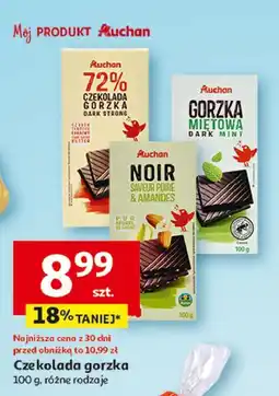 Auchan Czekolada gorzka z posiekanymi karmelizowanymi migdałami Auchan Bio oferta