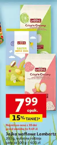 Auchan Jajka waflowe nadziewane malina Lambertz oferta
