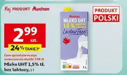 Auchan Mleko bez laktozy 1.5% Auchan Różnorodne (Logo Czerwone) oferta