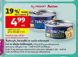 Auchan Tuńczyk w kawałkach sosie własnym Auchan oferta