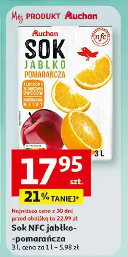 Auchan Sok jabłko-pomarańcza Auchan Różnorodne (Logo Czerwone) oferta
