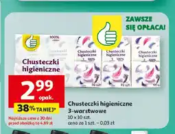 Auchan Chusteczki higieniczne 3-warstwowe Podniesiony Kciuk oferta