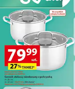 Auchan Garnek stalowy z pokrywką 32 cm oferta