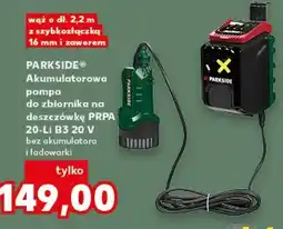 Kaufland Akumulatorowa pompa do zbiornika na deszczówkę PRBA 20-Li B3 20 V oferta