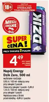 Twój Market Napój Energy Dzik Zero oferta