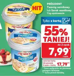 Kaufland PRÉSIDENT Twaróg sernikowy lub Serek waniliowy oferta