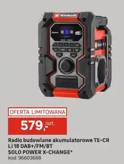 Leroy Merlin Radio budowlane akumulatorowe TE-CR Li 18 DAB+/FM/BT SOLO POWER X-CHANGE+ oferta